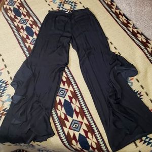 Flowy Black Silky Wide Victoria Secret PJ Pants
